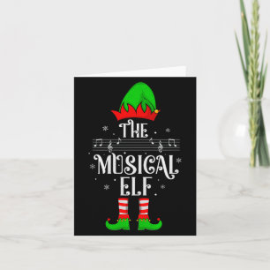 Musical Elf Xmas Christmas Matching Family Elf Squ Card