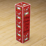 Musical Elves at North Pole Wine Gift Box<br><div class="desc">Musical Elves singing around a glowing North Pole make up this festive and fun Wine Gift Box.  Great for gift giving this holiday season.</div>