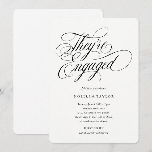 Musical Engagement Party Invitation (Front/Back)