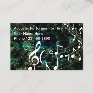 Musical Entertainer For Hire Business Card