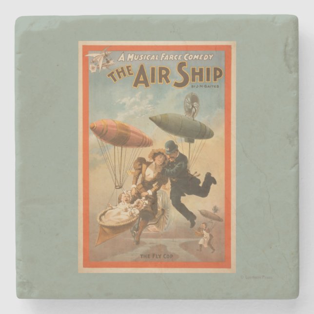 Musical Farce Comedy, The Air Ship Theatre 2 Stone Coaster (Front)