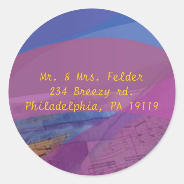 Musical Flying Dove Bat Mitzvah Sticker Seal (Front)