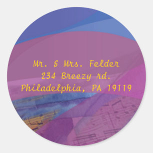 Musical Flying Dove Bat Mitzvah Sticker Seal