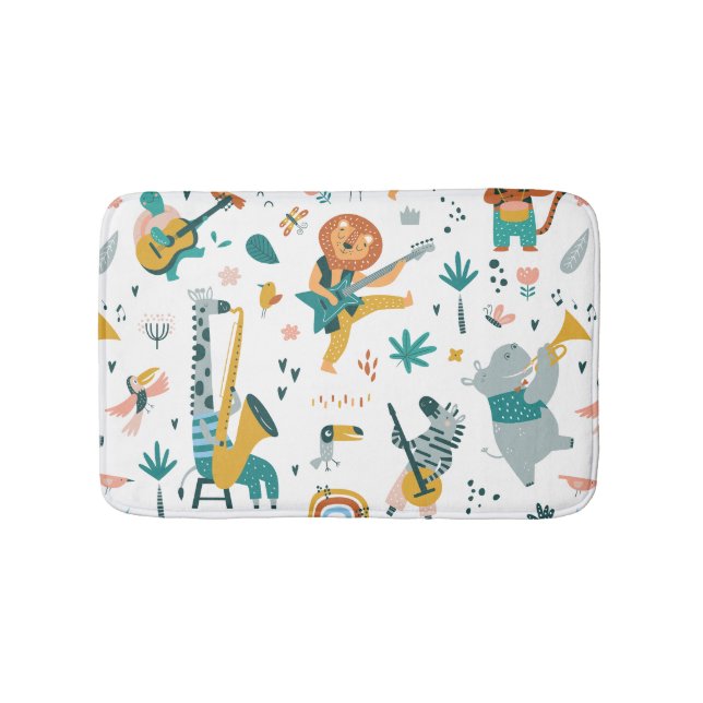 Musical Forest Animals Bath Mat (Front)