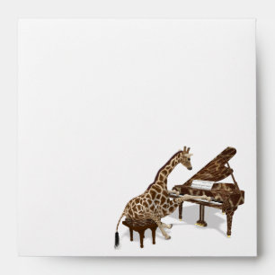 Musical Giraffe Plays Grand Piano Envelopes