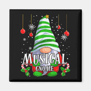 Musical Gnome Christmas Pajamas Matching Family Gr Magnet