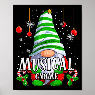 Musical Gnome Christmas Pajamas Matching Family Gr Poster