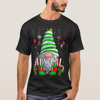 Musical Gnome Christmas Pajamas Matching Family Gr T-Shirt