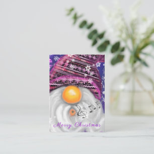 Musical Gnome Singing Christmas Card