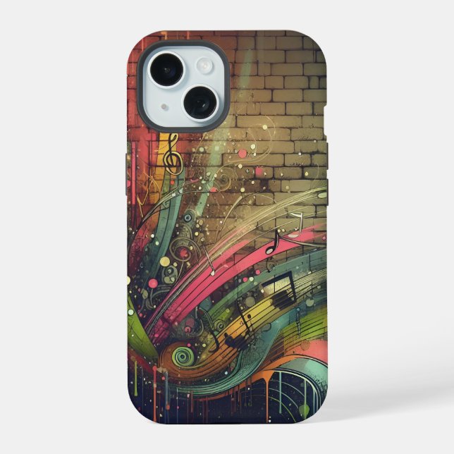 Musical Graffiti iPhone 15 Case (Back)