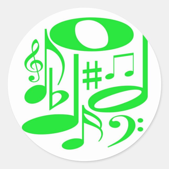 Musical Green Sticker (Front)