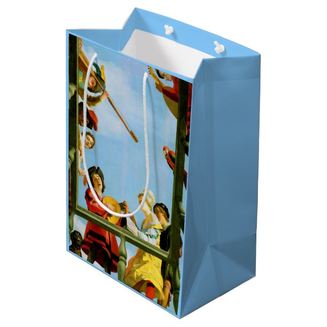 Musical Group on Balcony Fine Art Dutch Painting Medium Gift Bag (Back Angled)