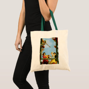 Musical Group on Balcony Fine Art Dutch Painting Tote Bag