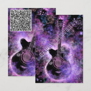 Musical Guitar Birthday Card Your QR Code Wishes