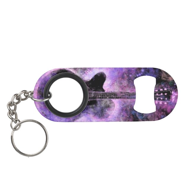 Musical Guitar Keychain Bottle Opener (Back Horizontal)