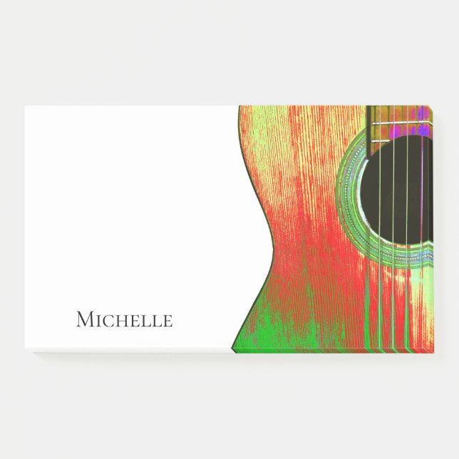 Musical Guitar Red Green Post-it Notes (Front)