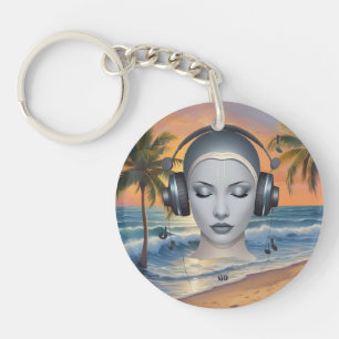 Musical Headphones Key Ring