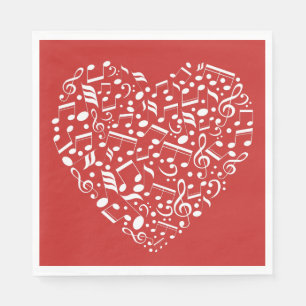 Musical Heart custom colour paper napkins