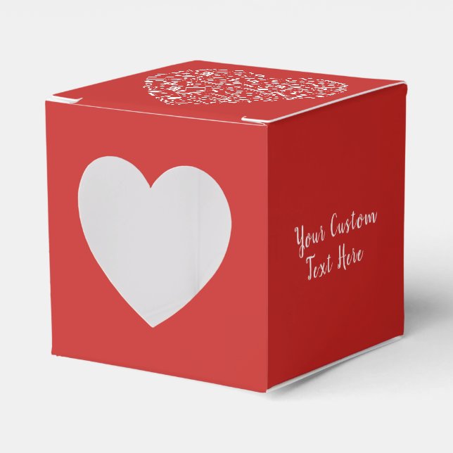 Musical Heart custom text & colour favour box (Front Side)