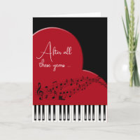 Musical Heart with Piano Keys Anniversary