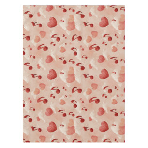 Musical Hearts and Clouds Valentines Pattern Tablecloth