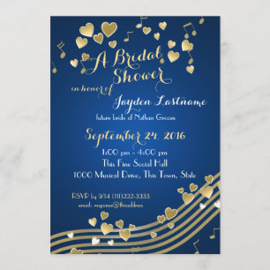 Musical Hearts Bridal Shower Invitation