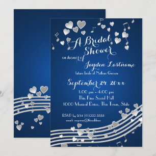 Musical Hearts Bridal Shower Invitation
