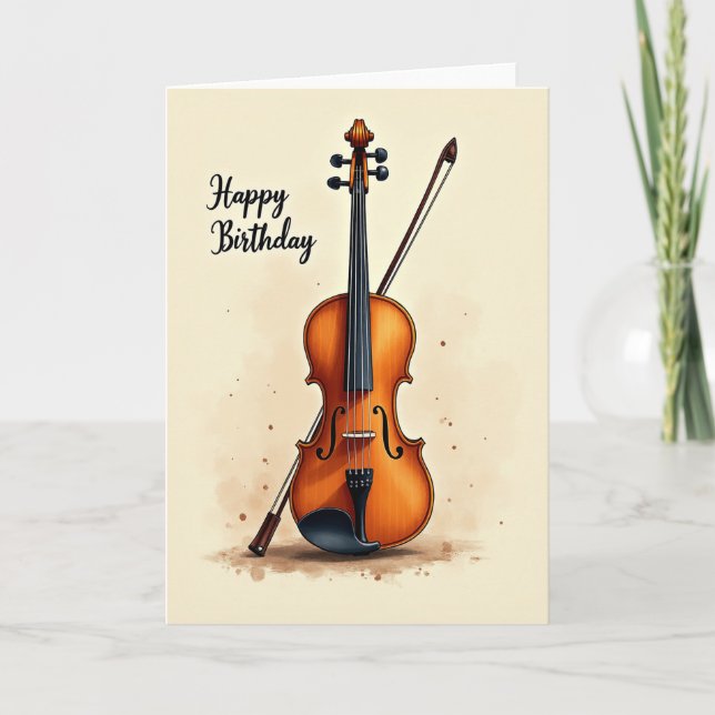 Musical Instrument Birthday Card (Front)