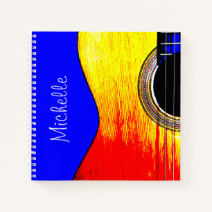 Musical Instrument Colourful Guitar Red Yellow Notebook