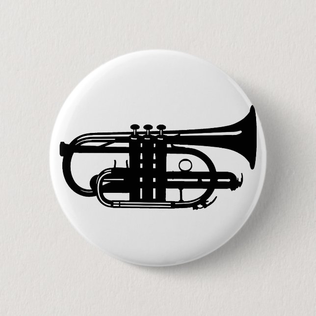 Musical instrument cornet - Musicians 6 Cm Round Badge (Front)