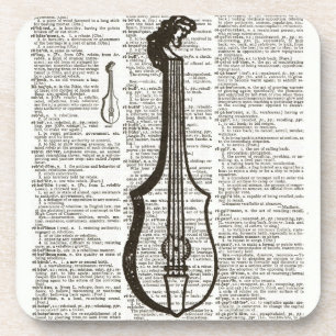 Musical Instrument Dictionary Art Coaster