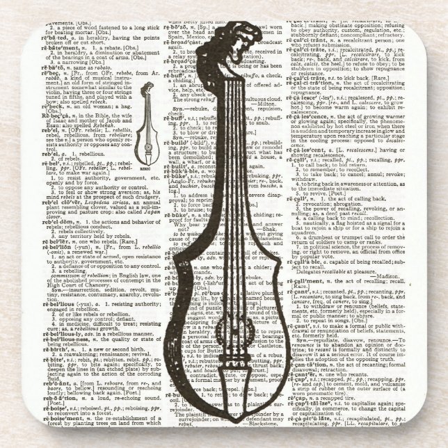 Musical Instrument Dictionary Art Coaster (Front)