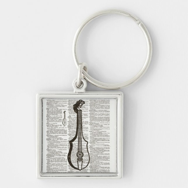Musical Instrument Dictionary Art Key Ring (Front)