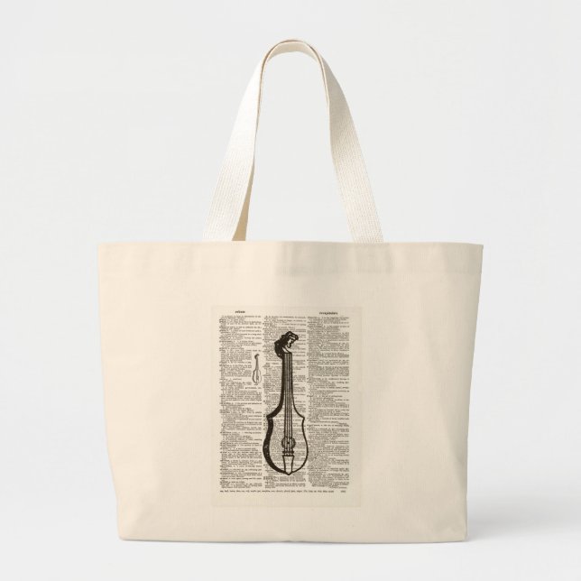 Musical Instrument Dictionary Art Large Tote Bag (Front)