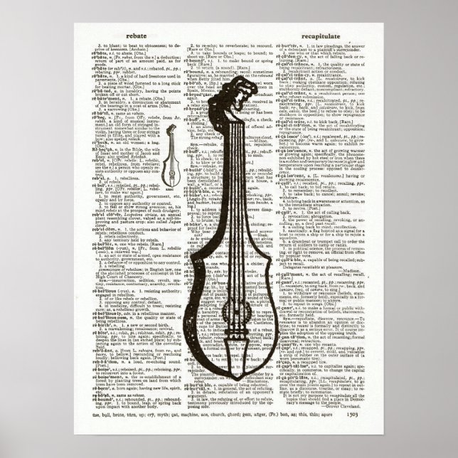 Musical Instrument Dictionary Art Poster (Front)