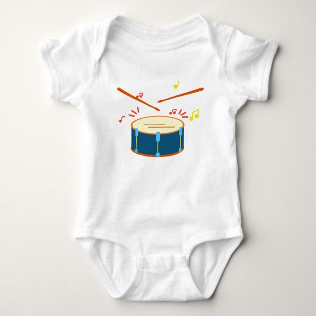 Musical Instrument Drums Baby Bodysuit (Front)