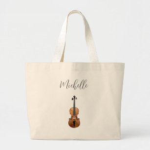 Musical Instrument Elegant Violin Personalised Large Tote Bag