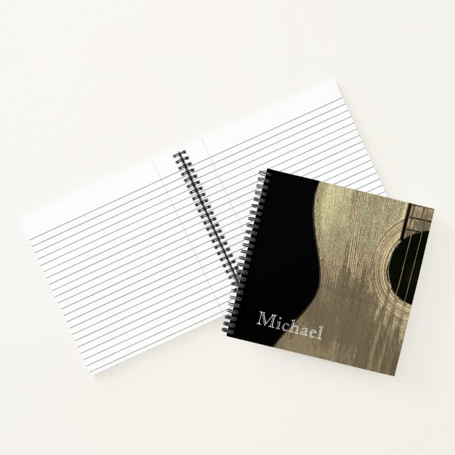 Musical Instrument Guitar Musician Black Notebook (Inside)