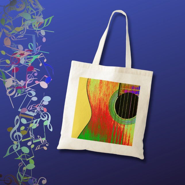 Musical Instrument Guitar Musician Colourful  Tote Bag (Creator Uploaded)