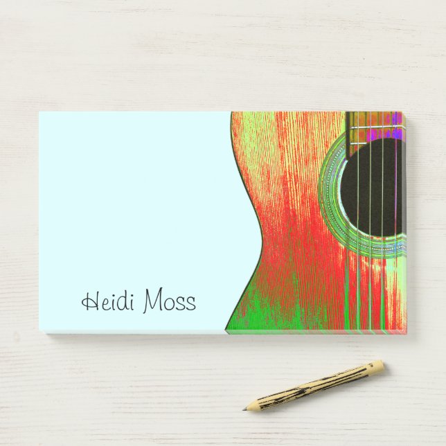 Musical Instrument Guitar Teacher Colourful  Post-it Notes (On Desk)