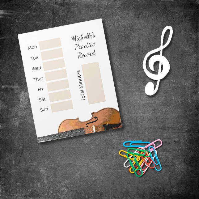 Musical Instrument Lessons Simple Practice Record Notepad (Creator Uploaded)