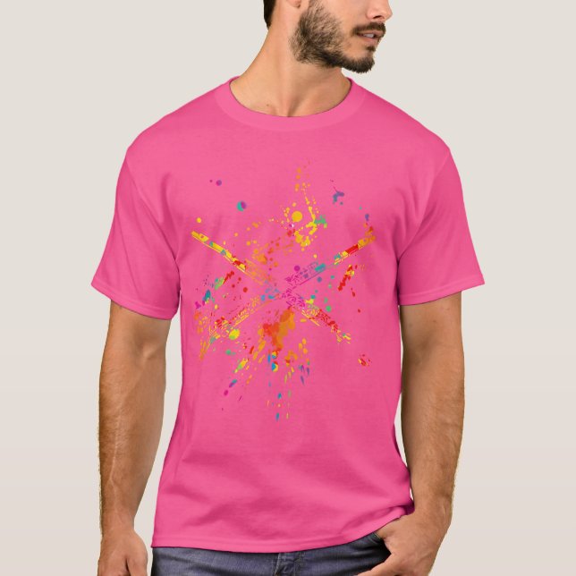 Musical Instrument Musician Music Lover Rainbow Fl T-Shirt (Front)