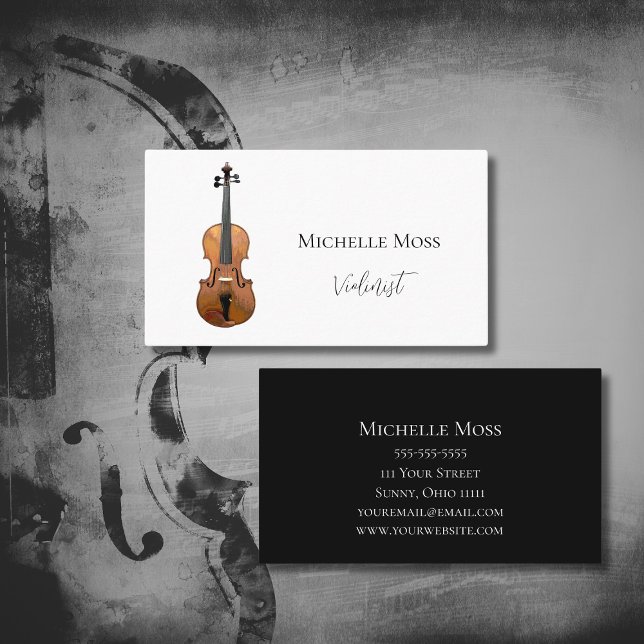 Musical Instrument Musician Performer Violin  Business Card (Creator Uploaded)