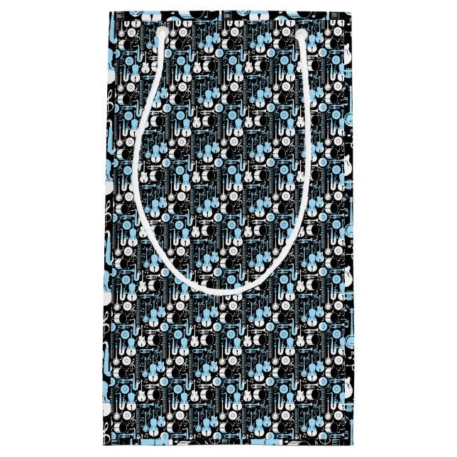 Musical Instrument pattern 01x4.b Black Small Gift Bag (Front)