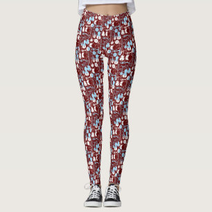 Musical Instrument pattern 01x4.b DRed Leggings