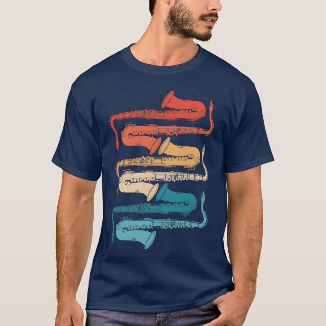 Musical Instrument Retro Music Saophone vintage T-Shirt (Front)
