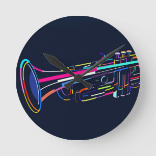  Musical instrument Round Clock