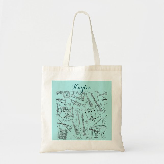 Musical Instrument Sheet Music Tote Bag (Front)