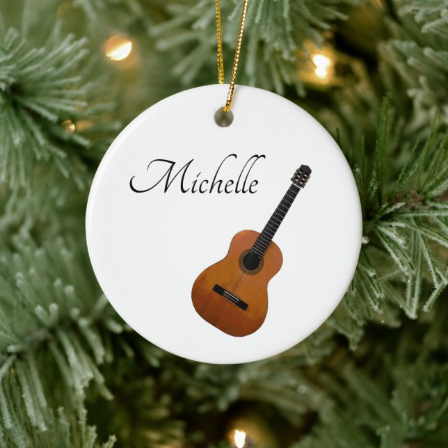 Musical Instrument Simple Guitar Christmas   Ceramic Tree Decoration (Tree)