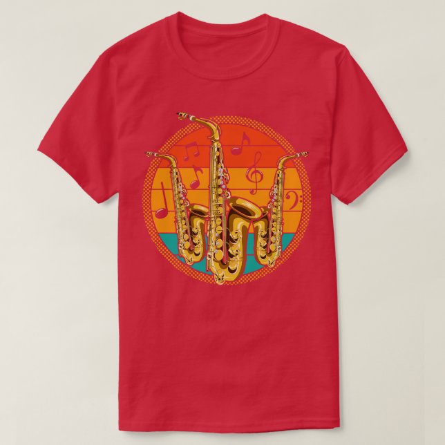 Musical Instrument Vintage Saxophone T-Shirt (Design Front)